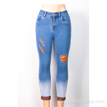 Brugerdefinerede strimlede farve jeans